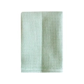 Folded green waffle weave cotton dish towel on white background for kitchen use - 35*35cm / Light Green