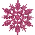 Pink glitter snowflake ornament with hanging loop for Christmas tree decoration - 10CM-6g (With Rope) / Rose Red