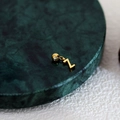 Minimalist gold letter Z pendant earring on a dark green marble display plate - Letter Pendant (Z) / Gold