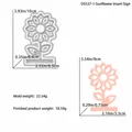 Sunflower DIY silicone resin mold with size dimensions and pink floral finished product - Sunflower Plug Mold