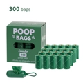 Bolsas para excrementos de perro ecológicas biodegradables con dispensador, 300 unidades. - 20 Rollos + Dispensador en Caja / Estrella Verde