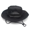 Outdoor black camouflage boonie hat with breathable mesh and adjustable chin strap - One Size L (58-60cm) / Mesh/Black