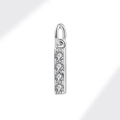 Silver micro-pave zircon letter I pendant necklace charm for DIY jewelry - White Gold (Letter I)