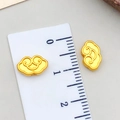 Perles nuages Cloisonné dorées pour bijoux DIY, taille 0,8 cm affichée avec règle - Petit Nuage de la Chance Uni (22562)