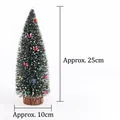 Mini albero di Natale innevato con campane colorate e base in legno 25cm - Stile Grande