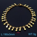 Bracciale minimalista in rame dorato con perline bianche e ciondoli a goccia d'acqua - Stile con perline bianche (KB169144-Z)