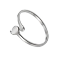 Verstellbarer minimalistischer Edelstahlring mit einem einzigartigen Walflossen-Design - Silberner Walflosse