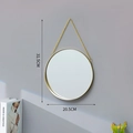 Modern gold round wall mirror with hanging chain, 20.5cm diameter minimalist metal decor - Chain Hanging Mirror - Small / Diameter 20.5cm