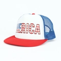 Klassische rot-weiß-blaue Trucker-Kappe mit Amerika-Sternenbanner-Druck auf weißem Schaum - Blau Rot AMERICA