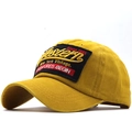 Handmade woven sun hat with vintage Western embroidery and vibrant yellow canvas texture - Adjustable / Yellow