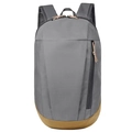 Outdoor leisure backpack in grey fabric with a contrasting brown base and zipper pocket - Grey Yellow