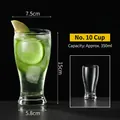 Tall 350ml curved glass cup for cocktails and juices with thickened base and sleek design - Style 10 Juice Glass