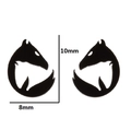Minimalist black stainless steel horse head stud earrings with size 10mm by 8mm - Horse Head / Black