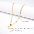 18K gold plated stainless steel necklace featuring continuous hollow heart shaped links - 5.3mm Hollow Heart Chain - Gold
