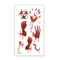 Halloween-Tattoo-Sticker mit blutigem Handabdruck und Biohazard-Symbol für Kostüme - 60*105mm / Bluthabdabdruck und Biohazard-Zeichen-Stil(BW-03)