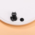 Creative black four-eyed cat enamel pin with a black butterfly clutch accessory - Four-eyed Cat (CZ0656-2)