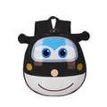 Cartoon Super Wings Jett style kids backpack in blue white and black color - Airplane / Black