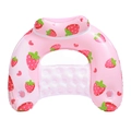 Pink U-shaped inflatable pool float with strawberry print and mesh seat - U-Shaped Water Lounger / Sweetie Strawberry U-Shaped Float