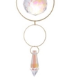 Hanging AB color crystal suncatcher with metal ring, faceted sphere and teardrop pendant - 20-Ball Moon Pendant 18