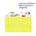 Gonna da tavolo gialla con frange 275x75cm per decorazione tavolo dessert compleanno - Giallo Macaron Fluorescente