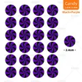 Black and purple spiral candy ornament charm measuring 2.4cm for festive DIY decorations - Black + Purple (Small)