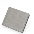 Portafoglio grigio da uomo in vera pelle con blocco RFID e design vintage sottile - CQ-502 Microfibra Grana Piatta / Grigio Vintage