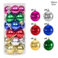 24-piece set of 3cm colorful Christmas baubles in assorted metallic finishes - Bright 6 Colors Mix