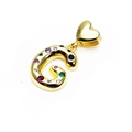 Gold-plated letter G pendant featuring colorful cubic zirconia and a heart clasp - Pendant Only / Letter G