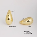 Gepolijste gouden druppeloorbellen voor dames van 2,47 cm in minimalistische stijl - Goud Glanzende Druppelknoppen (E01595-1)
