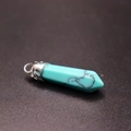 Natuurlijke turquoise zeshoekige prisma hanger met vintage zilveren filigraan - Turkoois