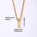 Collana in acciaio al titanio dorato con pendente a barra strutturata da 2,22 cm - Lettera I / Oro