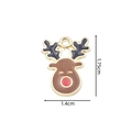 Christmas reindeer enamel alloy charm pendant in brown and red finish, 1.4cm by 1.75cm - 2330 Reindeer Head