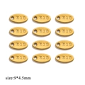 12-piece pack of golden oval stainless steel K18 stamped DIY jewelry tag 9x4.5mm - Oval Engraved 18K / Gold