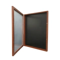 Deep walnut wood jersey display box with black velvet lining and metal hinges - Walnut
