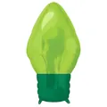 Green bulb shaped Christmas foil balloon for holiday party decoration 25.5x47cm - Christmas Green Light Bulb / 25.5x47cm