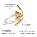Detail view showing 1.8cm diameter and 3.4g weight for the heart gemstone ring - Heart-Shaped Zircon Style (YYR025429)