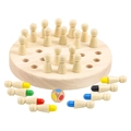 Wooden memory chess board game set with colorful pegs for kids cognitive training - 2-in-1 Memory Chess & Solitaire