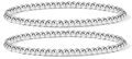 Set di due braccialetti minimalisti con perline d'argento e finitura metallica lucida - Argento Set da 2 pezzi 4mm