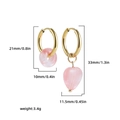 Asymmetric Gold Hoop Pink Texture Heart