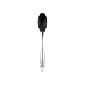 304 stainless steel and black silicone soup ladle with ergonomic hollow handle - Solid Spoon / Black