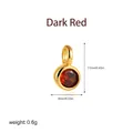 Dettaglio del ciondolo in oro 18 carati con gemma rosso scuro e specifiche tecniche - Gennaio Rosso Granato