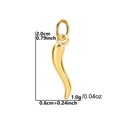 Polished gold chili pepper pendant charm made of 18k plated stainless steel - Gold - Chili