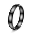 Minimalist black polished stainless steel ring with a smooth dome finish for couples - US 5 / Black