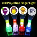 Colorful LED projection finger rings with cartoon patterns for kids' entertainment - Projection Finger Light
