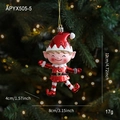 Elf hanging ornament in red and white stripes for festive Christmas tree decoration - Christmas Elf