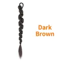 Brownish black braided ponytail hair extension with elastic band and synthetic fiber - 1PC - Braided Ponytail / Calico