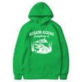 Green hooded sweatshirt featuring vintage alligator graphic and front kangaroo pocket - Fruit Green