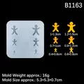 Mini silicone gingerbread man mold for DIY resin and baking 6 cavities translucent white - 5# Gingerbread Man Mold / Clear