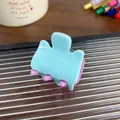 Dual-tone candy color acrylic hair claw clip in light blue and lavender purple finish - 3cm / Blue & Purple