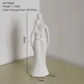 Abstract white ceramic couple sculpture ornament with 25cm height for home decor - Leaning Style